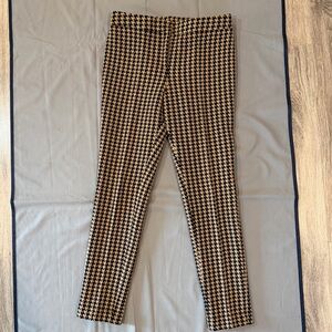 Akris Punto Black & Tan Houndstooth Tatami Pants Size 8